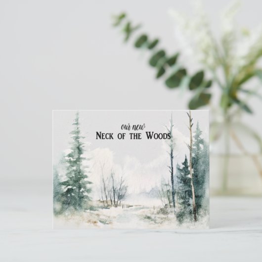 ランドスケープ素朴引っ越しました新しいホームのお知らせ ポストカード (スタンド正面)