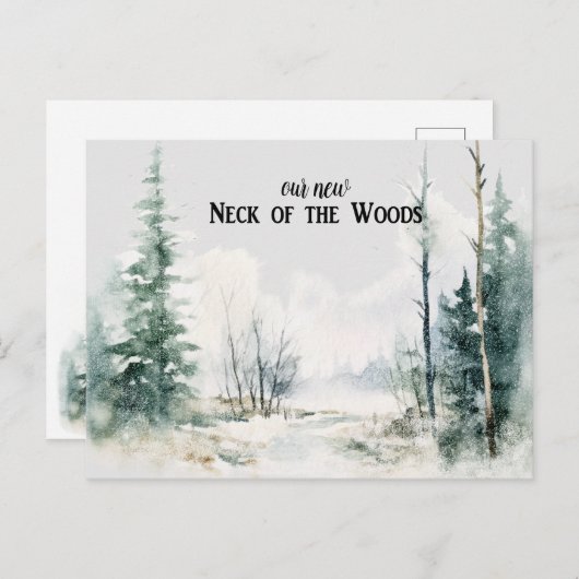 ランドスケープ素朴引っ越しました新しいホームのお知らせ ポストカード (正面/裏面)