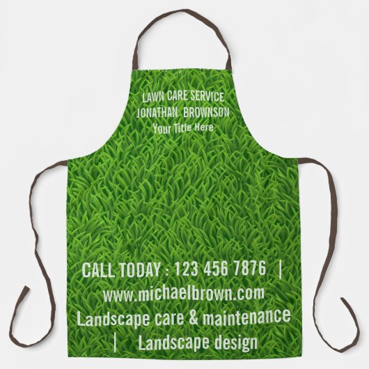 ランドスケープ草のテクスチャ芝刈り機メイド エプロン (正面)