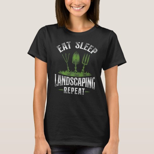 ランドスケープ造園ランドスケープレトロV Tシャツ (正面)