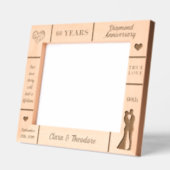 ランドスケープ10x8ダイヤモンド結婚60周年 レーザー彫刻フレーム (左)