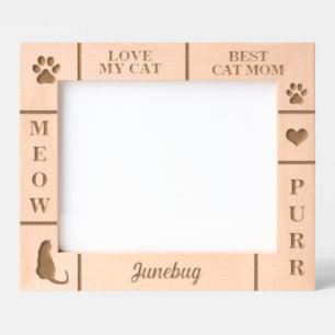 ランドスケープ10x8最高のキャットMOMエバー名前をカスタムする レーザー彫刻フレーム