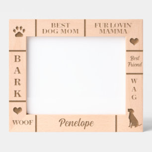 ランドスケープ10x8最高のドッグMOMエバー名前をカスタムする レーザー彫刻フレーム