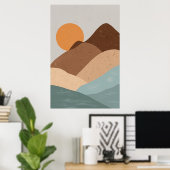 ランドスケープ2シンプルスケッチボホシックアステト ポスター (ホームオフィス)