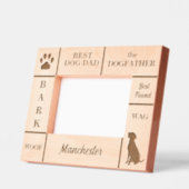 ランドスケープ6x4最高のドッグパパエバー名前をカスタムする レーザー彫刻フレーム (左)