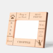 ランドスケープ7x5ペット記念エンジェル犬の年 レーザー彫刻フレーム (左)