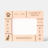 ランドスケープ7x5ペット記念エンジェル猫の名前の年 レーザー彫刻フレーム (正面)