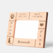 ランドスケープ7x5最高のキャットMOMエバー名前をカスタムする レーザー彫刻フレーム (左)