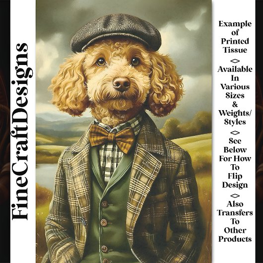 ランドスケープCG6デクページのプードル農家ポートレート 薄葉紙