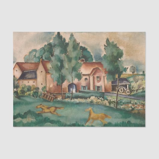 ランドスケープLimburgと馬Else Berg 薄葉紙 (正面)