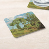 ランドスケープPaysage Frederic Bazille印象派 スクエアペーパーコースター (アングル)