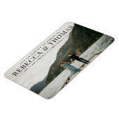 ランドスケーモダント写真の結婚式の日付を保存 マグネット (左側)