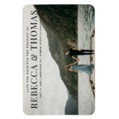 ランドスケーモダント写真の結婚式の日付を保存 マグネット (縦)