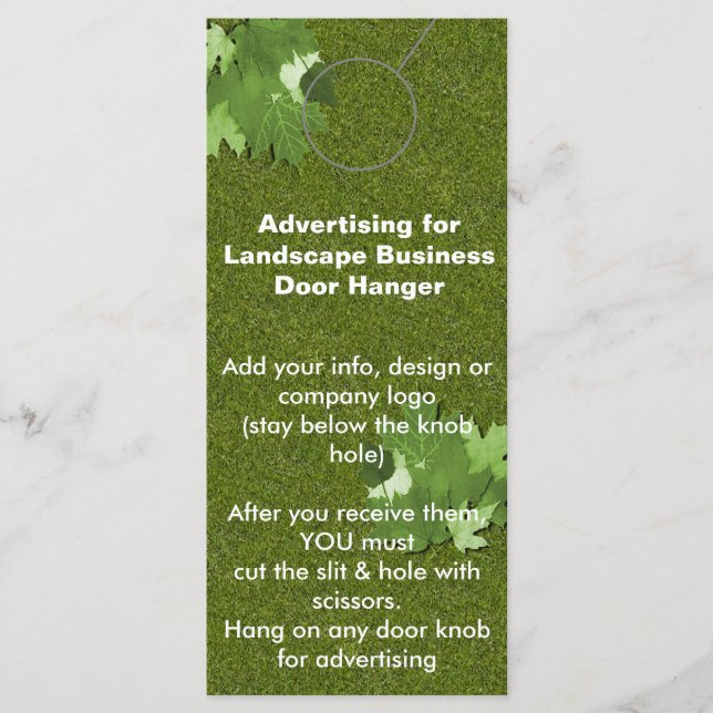 ランドスケー広告ズドアハンガープロモーションラベル (正面)