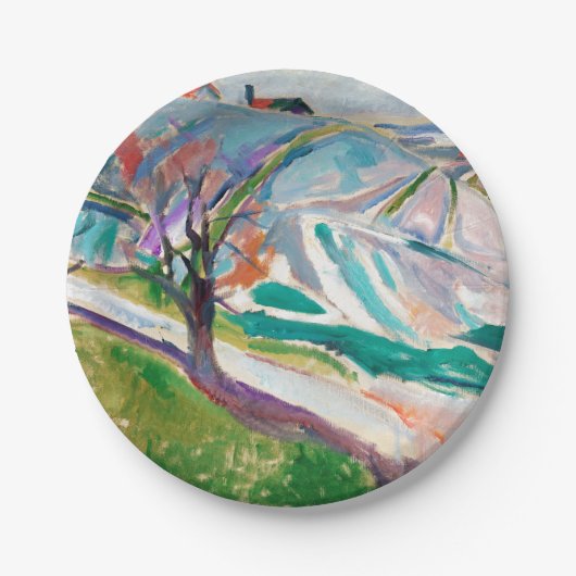 ランドスケー絵画ズエドワードムンク ペーパープレート (正面)