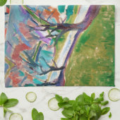 ランドスケー絵画ズエドワード・ムンク表現主義芸術 キッチンタオル (折り畳み)