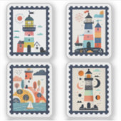 ランドスケー航海のズお洒落ライトハウススタンプセット シール (正面)