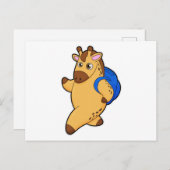 ランドセルを背負ったキリン ポストカード (正面/裏面)