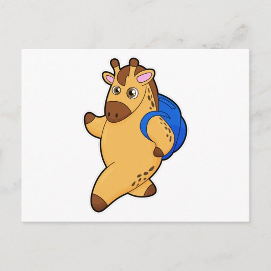 ランドセルを背負ったキリン ポストカード (正面)