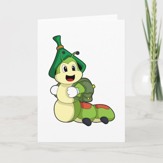 ランドセルを背負った幼虫としてのケータピラー カード (正面)