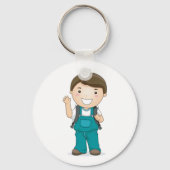 ランドセルを背負った笑顔の男子学生 キーホルダー (裏面)
