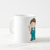 ランドセルを背負った笑顔の男子学生 コーヒーマグカップ (正面左)