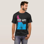 ランドマップ米国州アイダホ中絶旗プロLを選択 Tシャツ (正面フル)