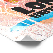 ランドマーク図解入りの、写真付きの付きロンドンの地図 ポスター (角)