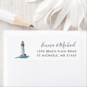 ランドマーク |ウォーターカラーライトハウス差出人住所 ラベル (インサイチュ)