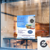 ランドリカスタマイズーンマット洗濯物取扱洗濯及び折り畳み ウィンドウサイン (カフェ窓)