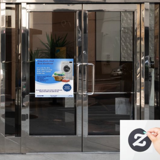 ランドリカスタマイズーンマット洗濯物取扱洗濯及び折り畳み ウィンドウサイン (オフィスドア)