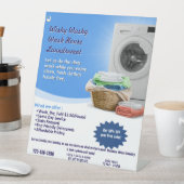 ランドリカスタマイズーンマット洗濯物取扱洗濯及び折り畳み 台座サイン (インサイチュ)