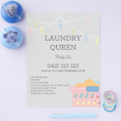 ランドリーアイロン掛けサービスのランドロマット チラシ (シングル)