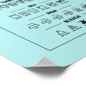 ランドリーアートプリント、洗濯ガイド ポスター (角)