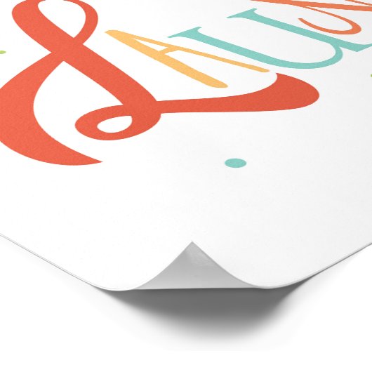 ランドリーカラフルルームタイポグラフィと水玉模様 ポスター (角)