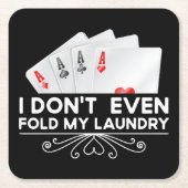 ランドリーカードゲーム愛好家ギフトも折らない スクエアペーパーコースター (正面)