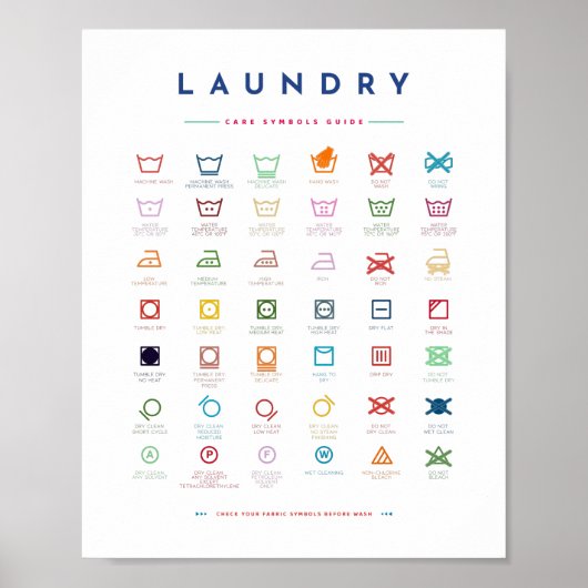 ランドリーガイドシンボル気にパレットカラー ポスター (正面)