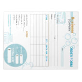 ランドリーサービスのランドリー注文の請求書型枠 ノートパッド (正面)