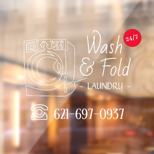 ランドリーサービスウィンドウの固定 ウィンドウサイン (シート2)