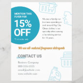 ランドリーサービスフライヤーテンプレート チラシ (裏面)