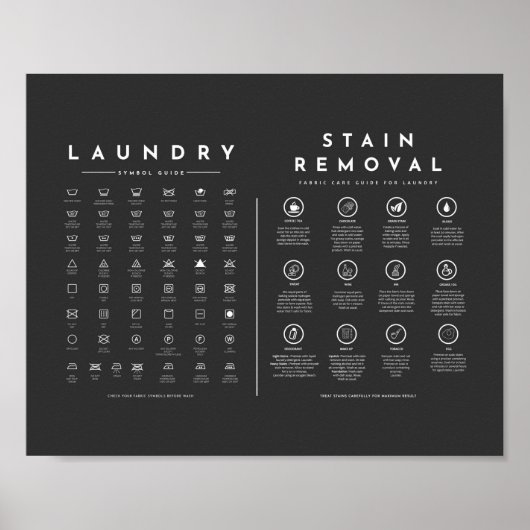 ランドリーシンボルプリント、バリューポスター紙（マット） ポスター (正面)