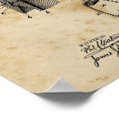 ランドリーデコール木衣ピン青写真アート ポスター (角)