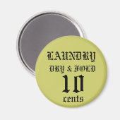 ランドリーマグネット – ドライアンドフォールド10セント マグネット (正面/裏面)