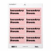 ランドリールームのラベルをピンク色で移動 ラベル (フルシート)