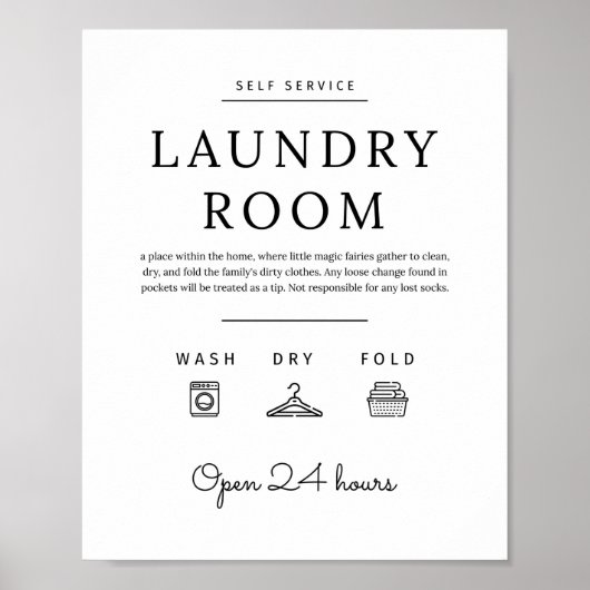 ランドリールームサイン、ユーティリティルームアート ポスター (正面)
