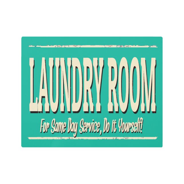 ランドリールームメタルサイン メタルプリント (正面)
