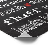 ランドリールームルールChalkboardサイン ポスター (角)