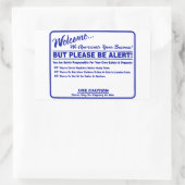 'ランドリールール警告' Laundlomatオーバーレイ青 長方形シール (バッグ)