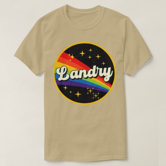 ランドリーレインボーイン宇宙ヴィンテージスタイル Tシャツ (デザイン正面)