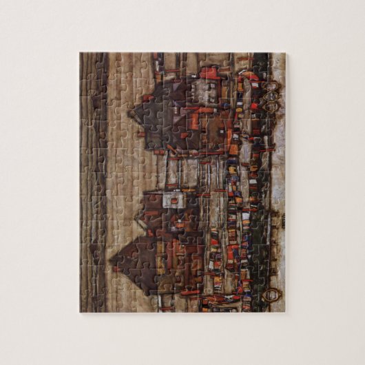ランドリー付き住宅（シーバーグII）by Egon Schiele ジグソーパズル (縦)